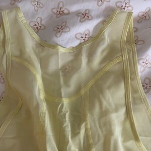 Lululemon Athletica Yellow Mesh Tank Top